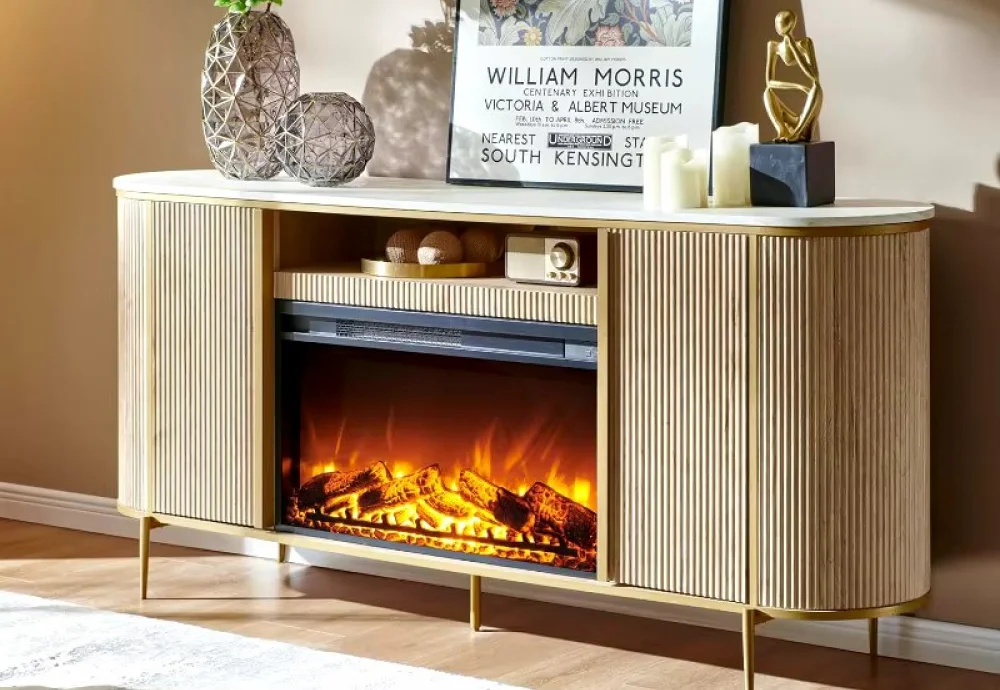 electric fireplace and tv console